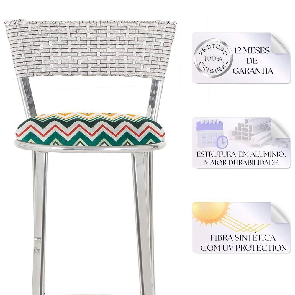 Conjunto Com 2 Banquetas Em Alumínio, Fibra Sintética E Impermeável Tc Marmore Z35