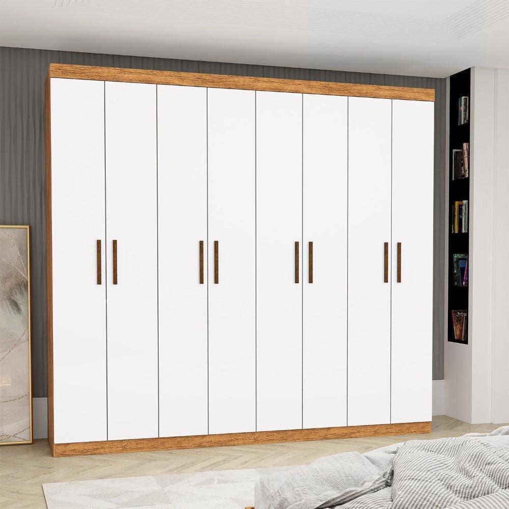 Miniatura Guarda-roupa Stanley 8 Portas 4 gavetas Cinamomo/Branco