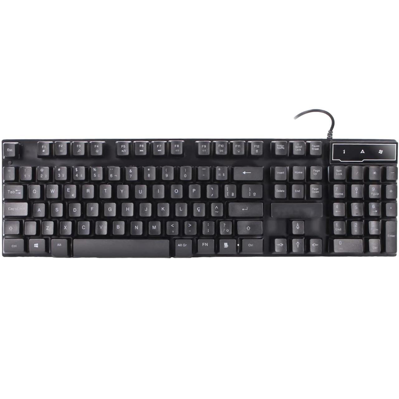 Miniatura Teclado Com Fio Para Jogo Digitação De Texto Anti Ghosting Ç
