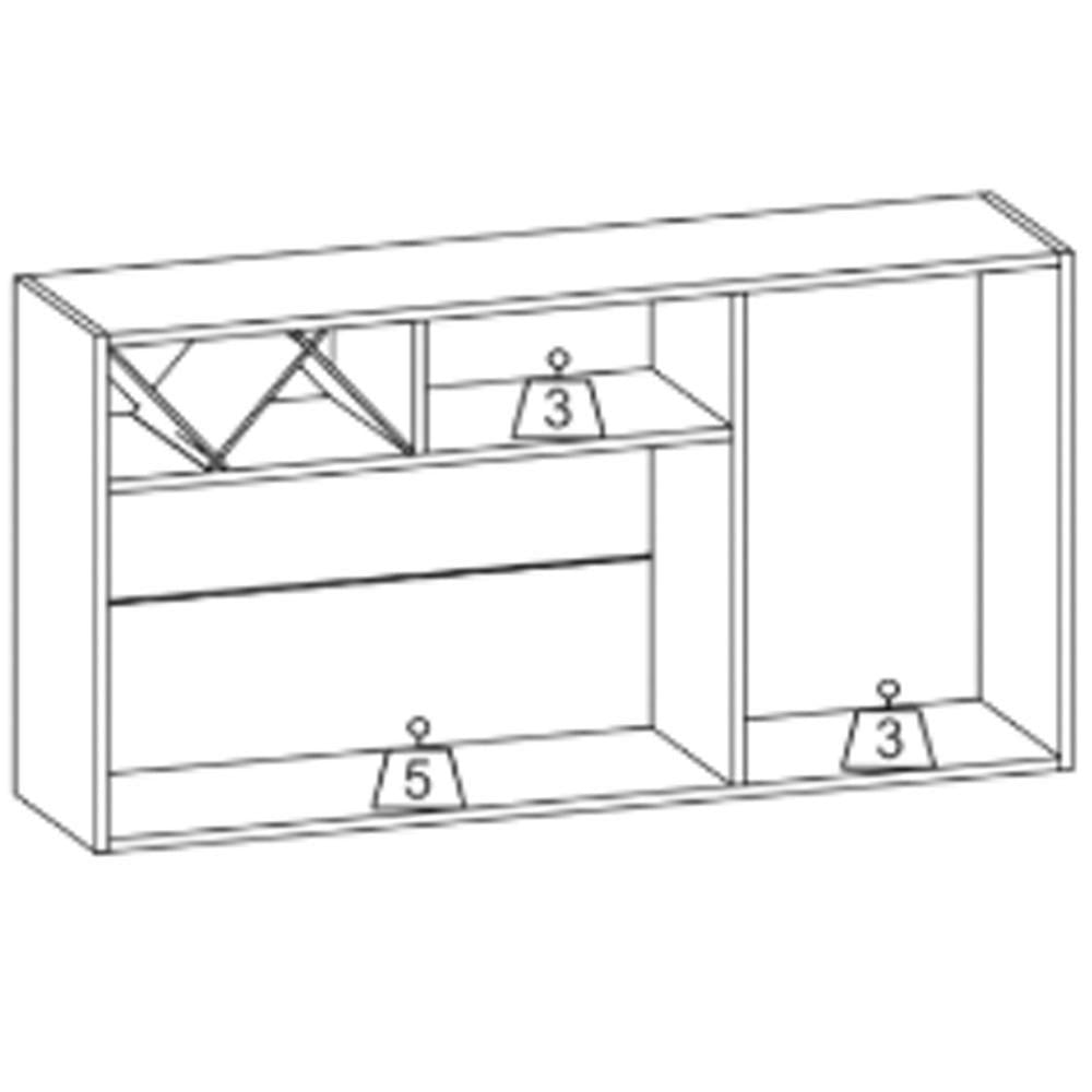 Miniatura Armario Aereo Nicho 2 Portas 120 Cm 12637 Raven Freijo Off White Pln