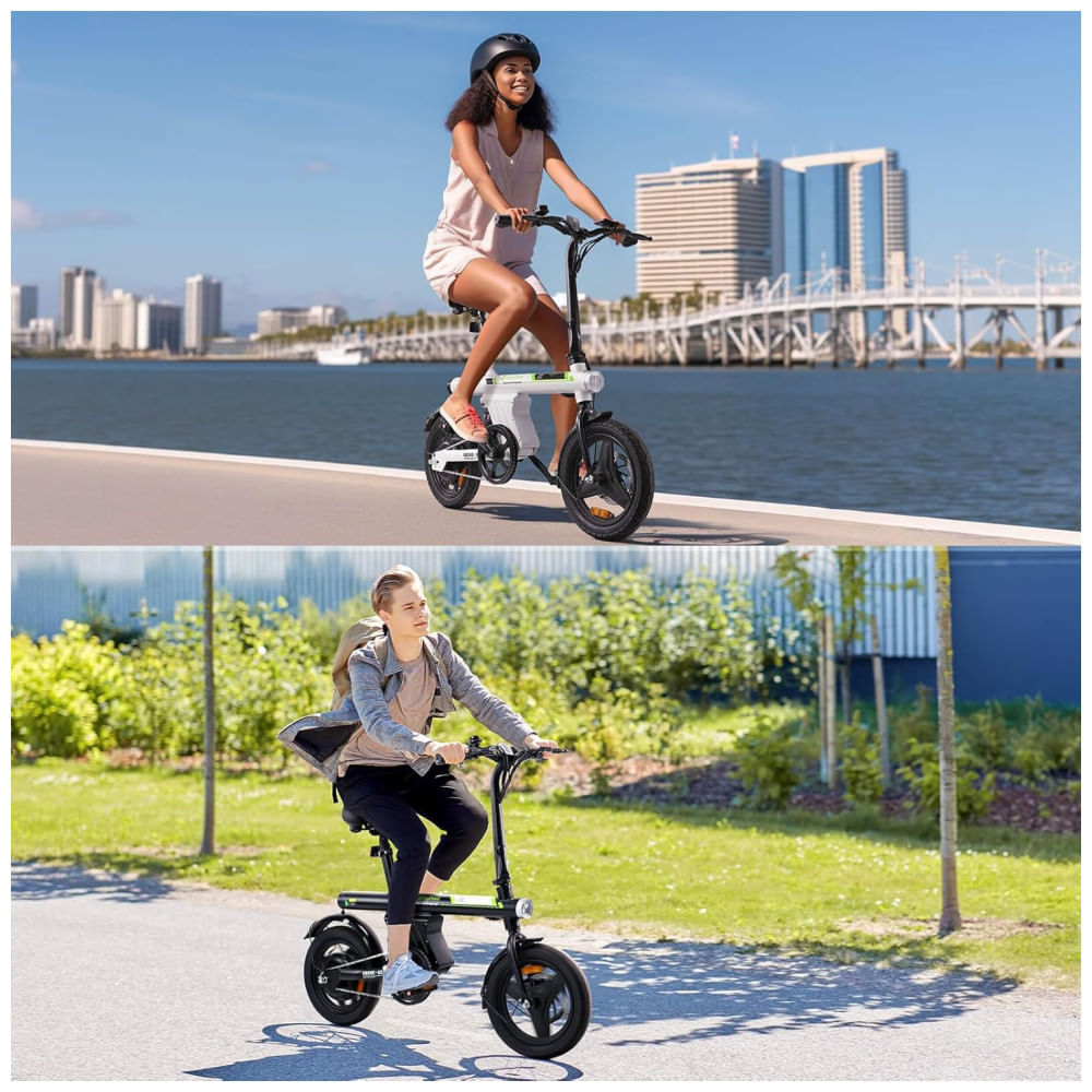Bicicleta Elétrica isinwheel para Adultos com Cesto, Motor de 500W, E-Bike Dobrável de 20 mph, Bicicletas Elétricas para Adultos de 14' e 16' com Subi