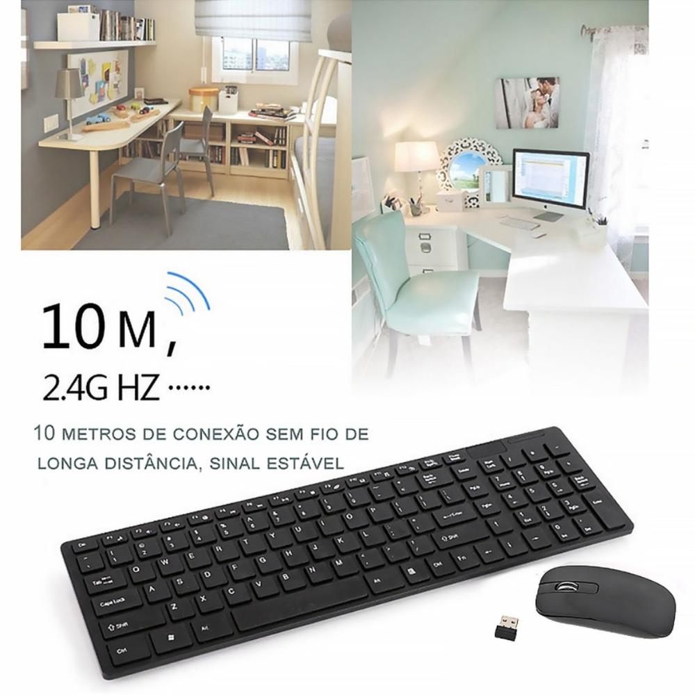 Miniatura Kit Teclado e Mouse Bluetooth - Branco - Verde
