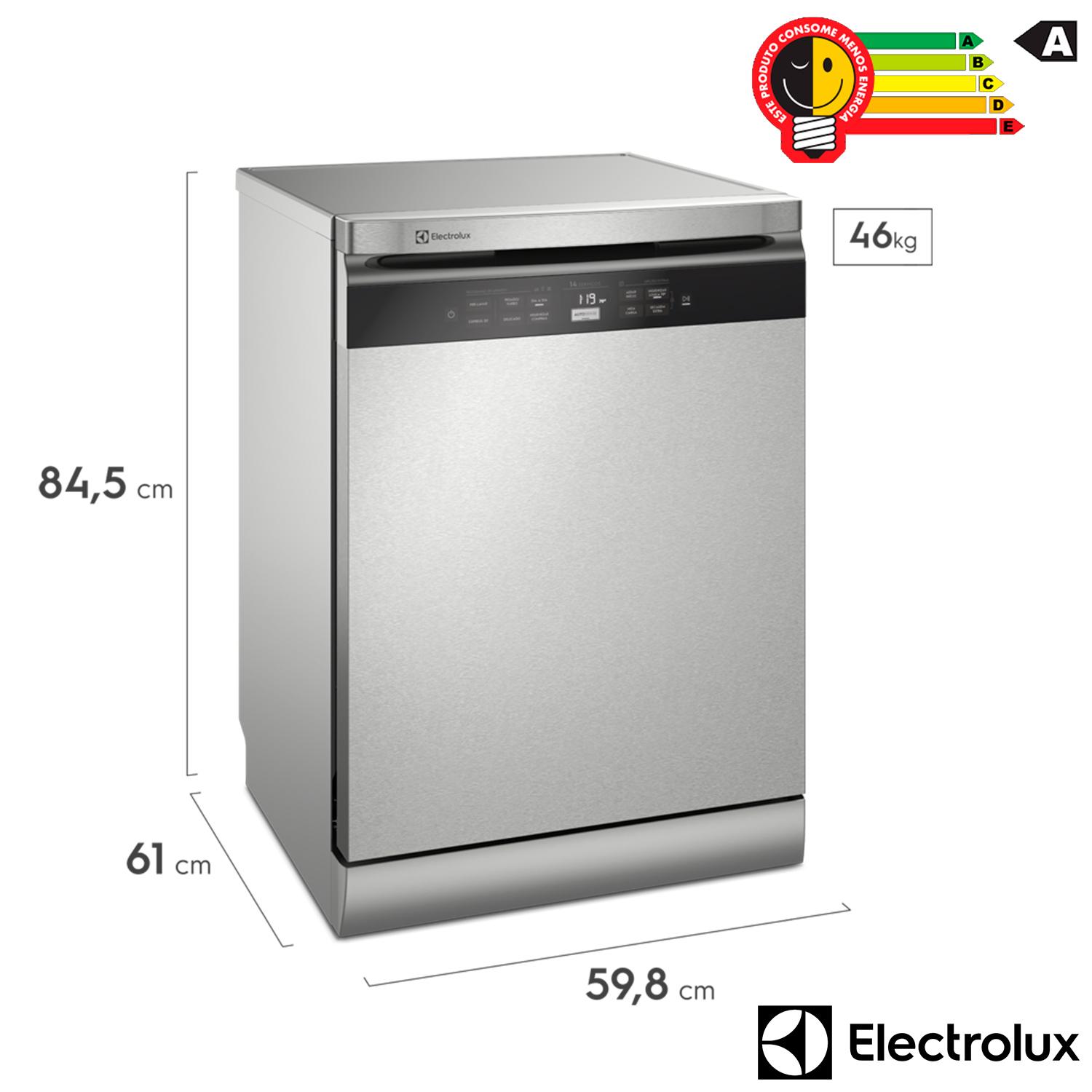 Miniatura Lava-Louças Electrolux com a porta Inox, 14 Serviços, 07 Programas de Lavagem e Função Higienizar Compras - LL14X 110