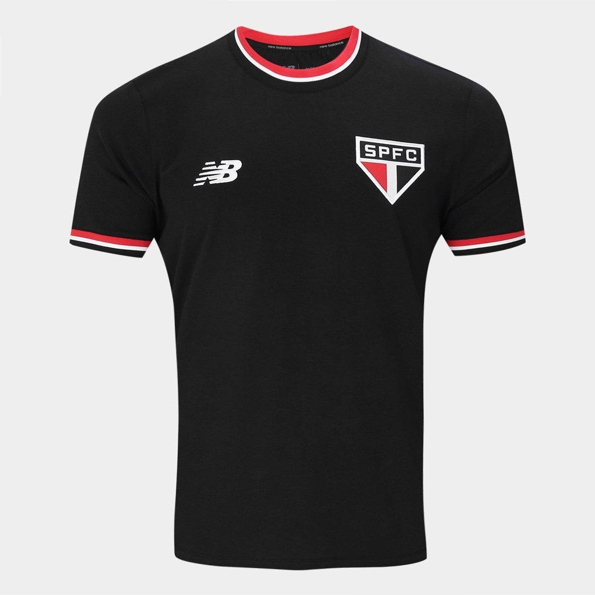 Miniatura Camisa São Paulo New Balance Retrô Masculina Preto - EGG