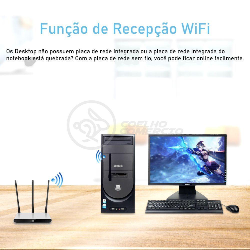 Antena Usb 2.0 Receptor De Wifi Wireless Internet Sem Fio 1200Mbps 802.Inn Pc Notebook 11