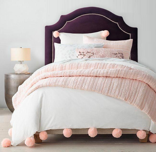 Miniatura Cabeceira Provençal Luxo Com Tachas - Solteiro Veludo Roxo