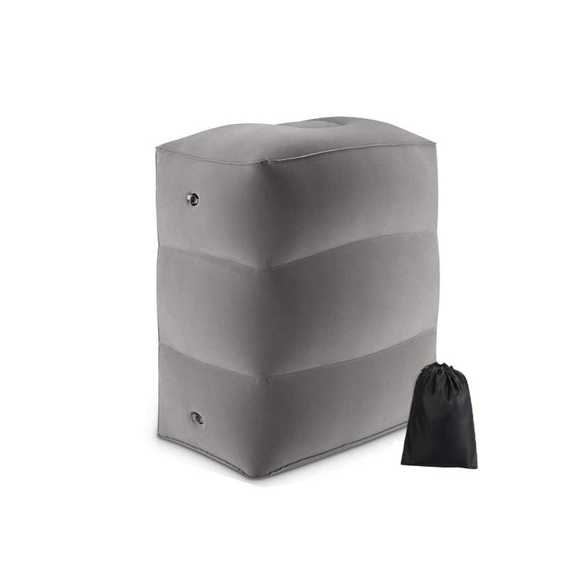 Miniatura Almofada Inflável Pés Avião PVC 3 Níveis 40x30x43cm Cinza