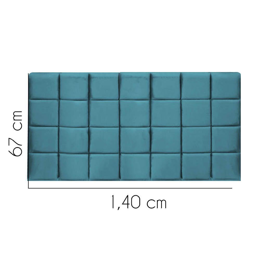 Miniatura Painel Para Cama Box Casal 1,40 Cm Clara - Oferta House Cor:azul Turquesa