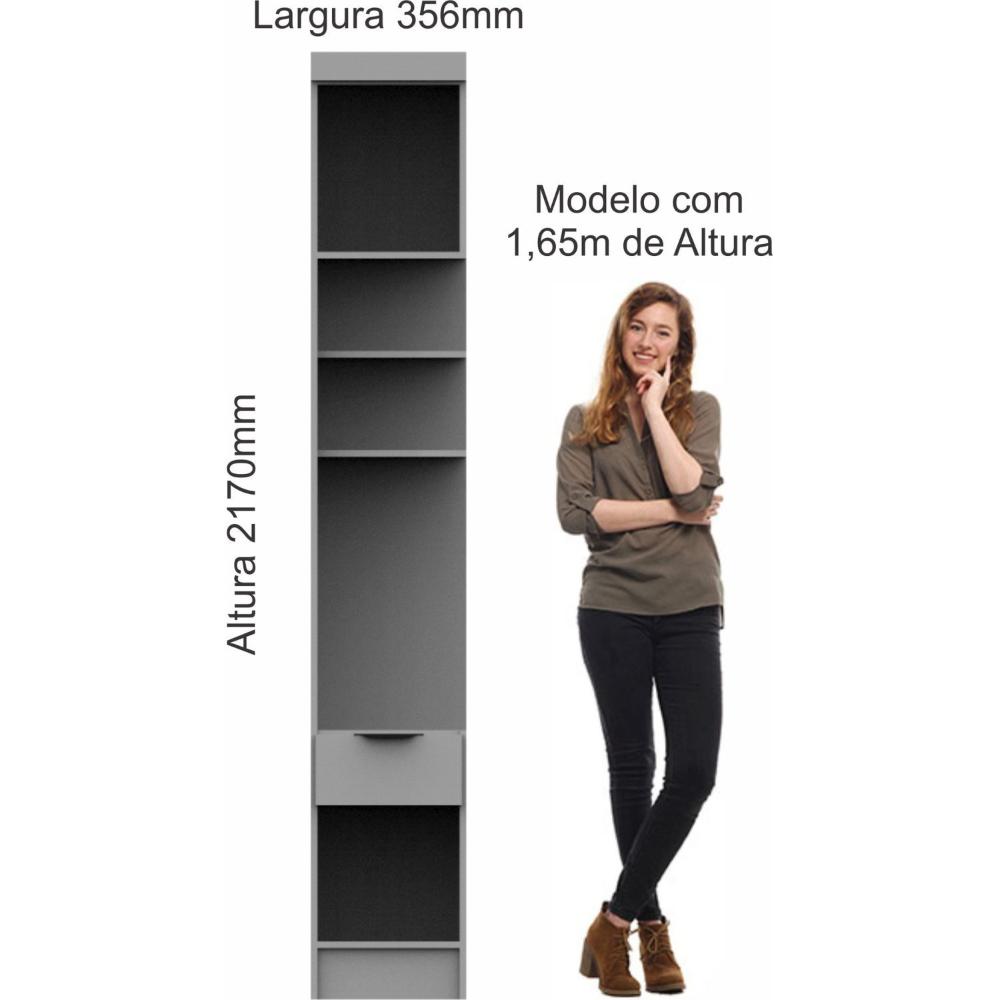 Miniatura Módulo Mesa de Cabeceira 2 Portas 1 Gaveta Infinity Móveis Castro Branco Line