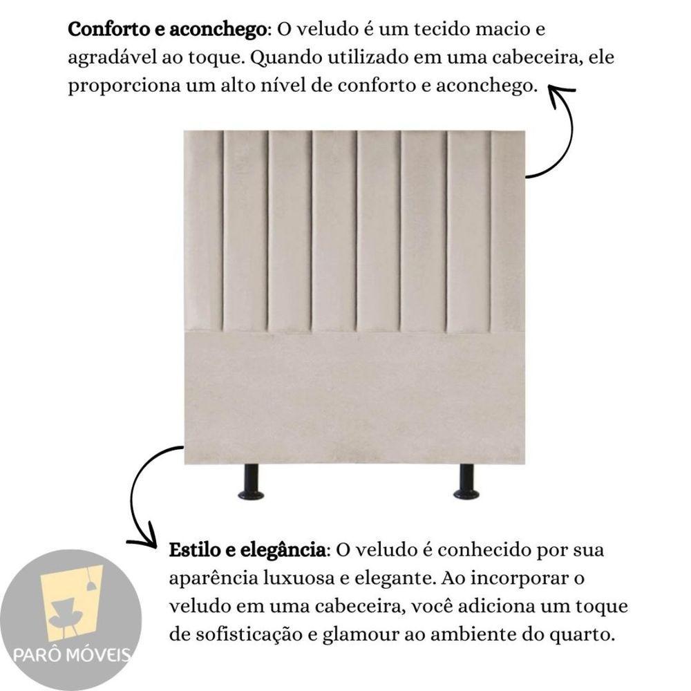 Miniatura Cabeceira De Cama King Box 195 Cm Karla Carla Veludo Cor:bege