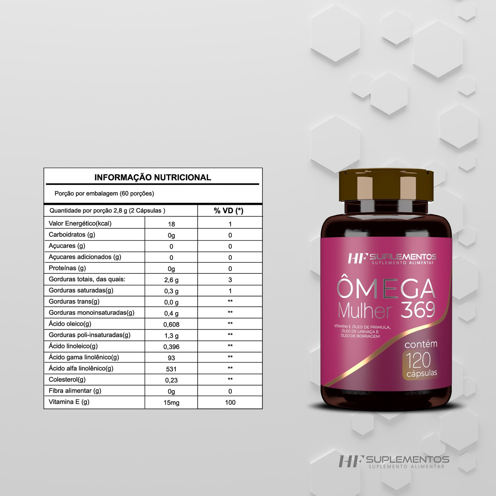 Miniatura 5X Omega 3 6 9 Mulher Hf Suplementos 120Caps