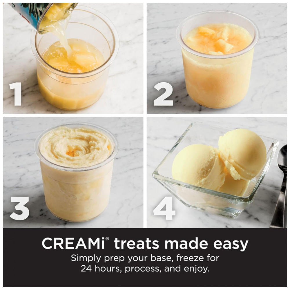 Miniatura Ninja CREAMi Ice Cream Maker para Gelato, Adicionais, Milkshakes, Sorvete, Tigelas de Smoothie, 7 Programas com um Toque, com 2 Recipientes de 500ml