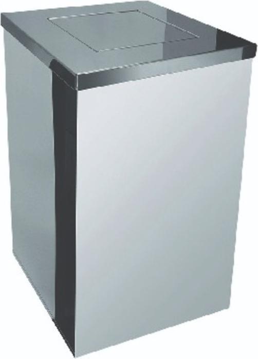 Miniatura Lixeira Quadrada Em Aço Inox Com Tampa Vai-Vem 36 L