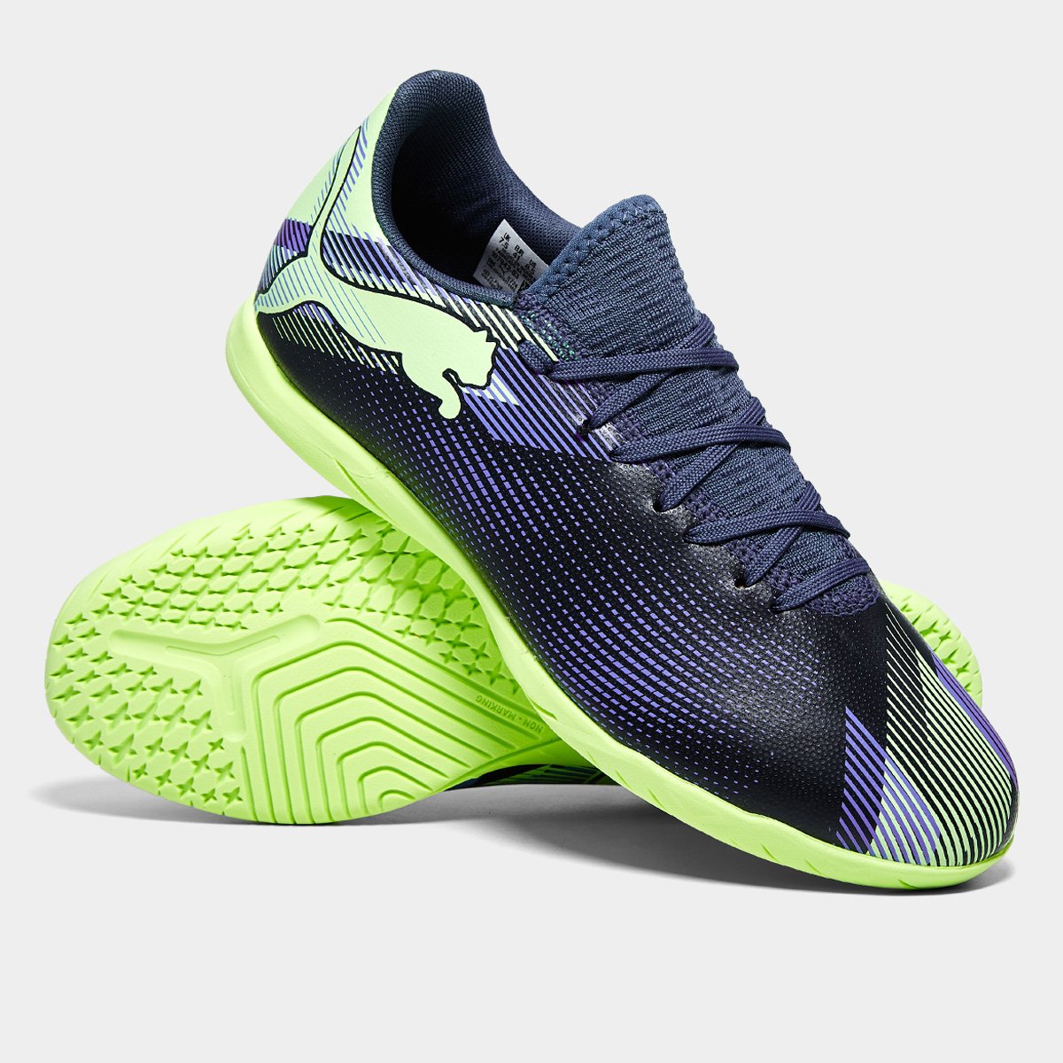 Miniatura Chuteira Futsal Puma Future 7 Play Unissex Verde+Cinza - 40