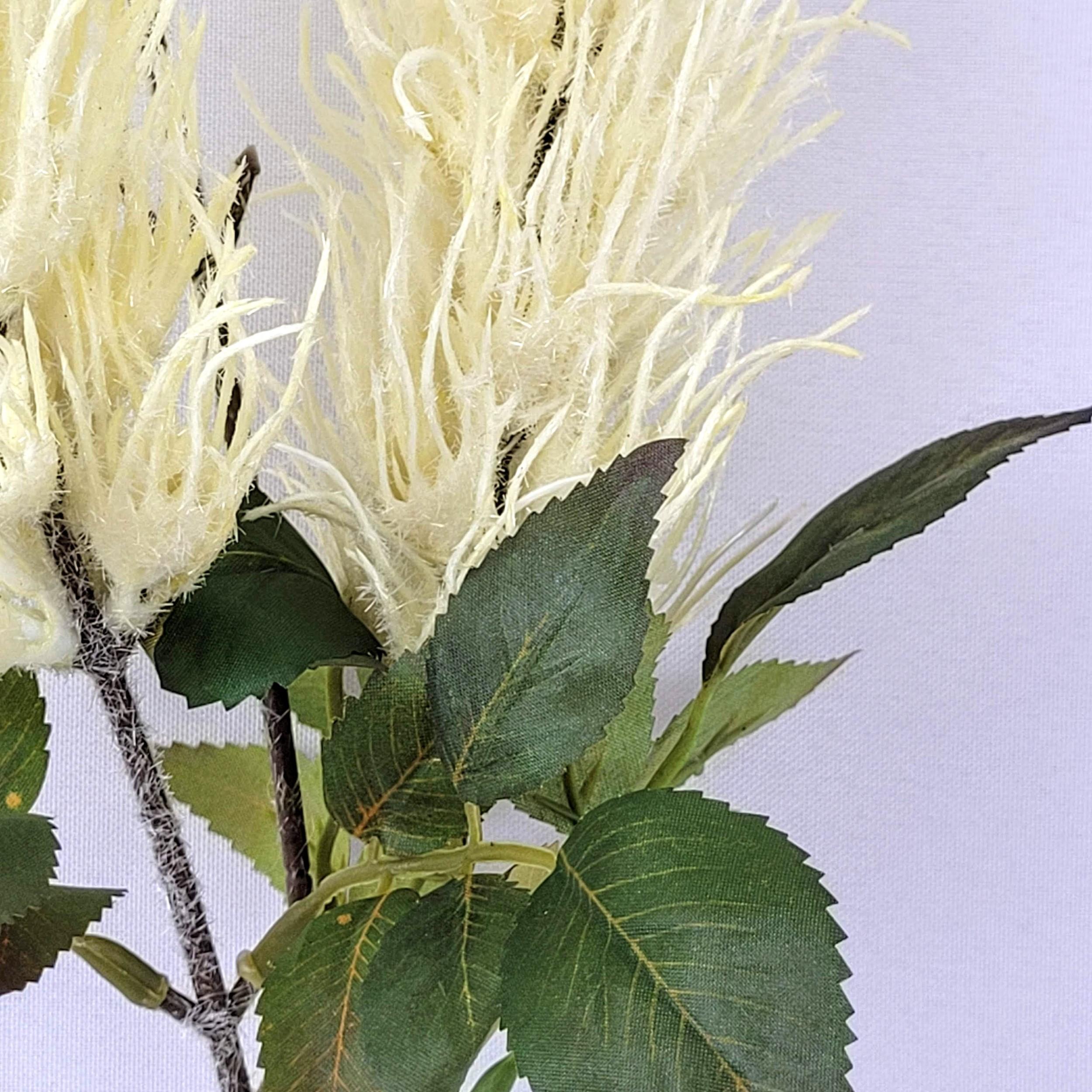 Miniatura Flor Artificial Astilbe Creme 87X10Cm Planta Artificial