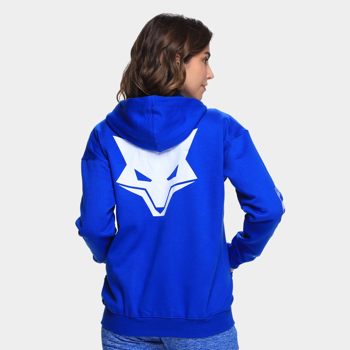 Miniatura Moletom Cruzeiro C/Zíper Feminino Azul Royal - G