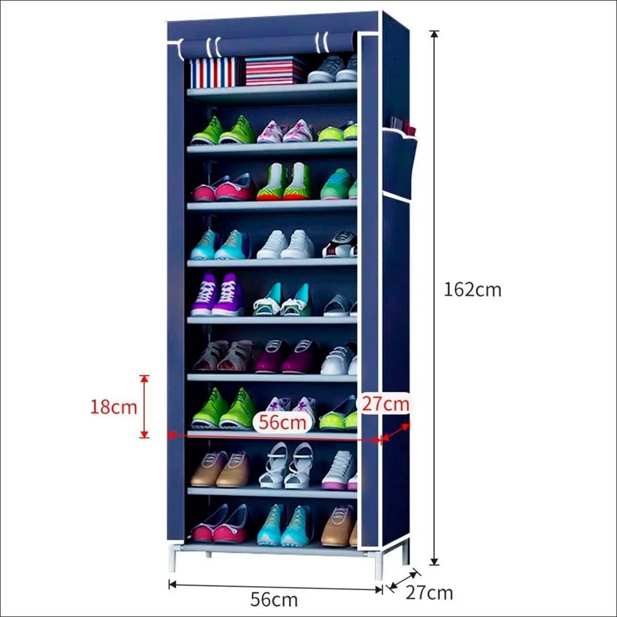 Miniatura Sapateira Organizadora 9 Prateleiras Multiuso Sapatos Azul