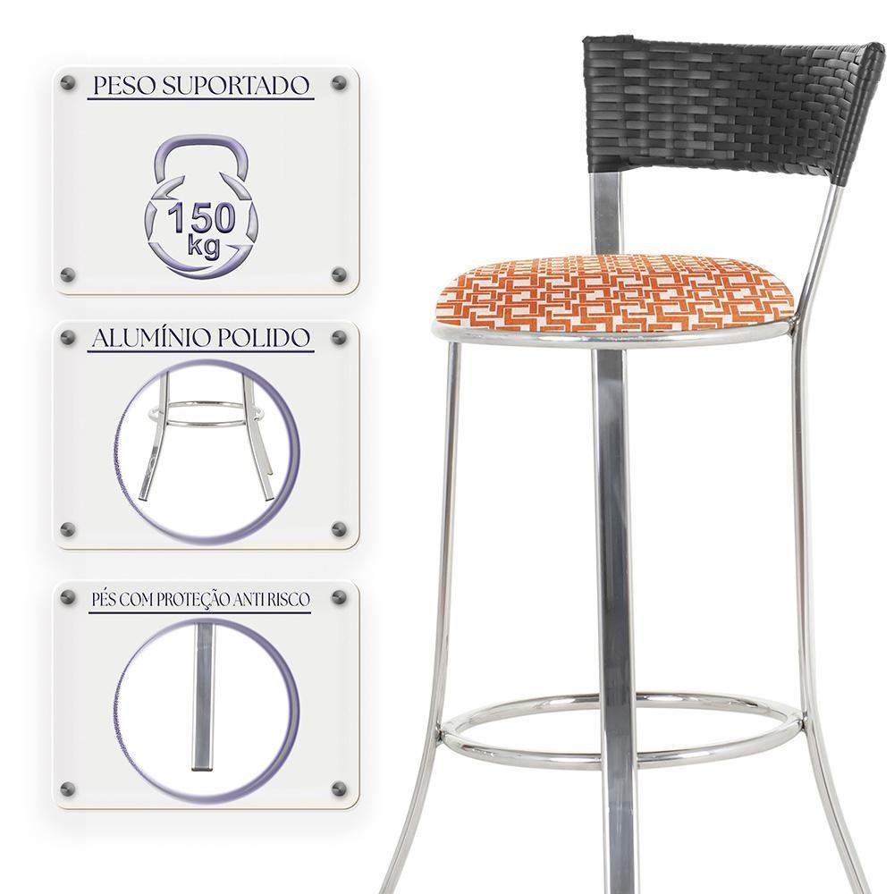 Miniatura Conjunto Com 2 Banquetas Em Alumínio, Fibra Sintética E Impermeável Tc Preta Z23