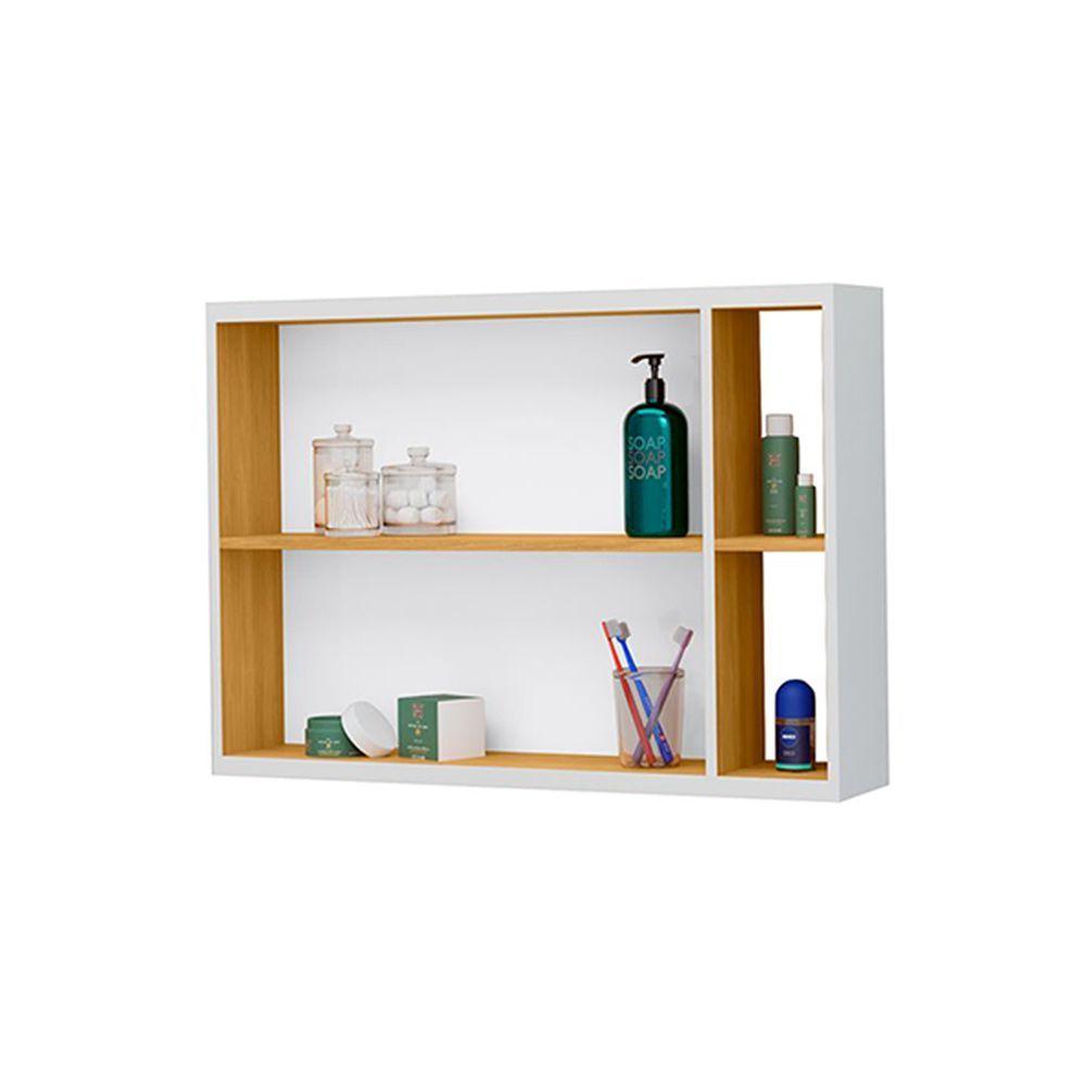 Miniatura Espelheira Para Banheiro Armário Suspenso Florence Branco