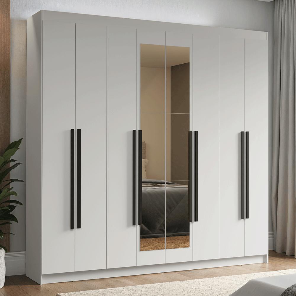 Guarda-Roupa Casal 8 Portas Batentes com Espelho Venus Madesa B