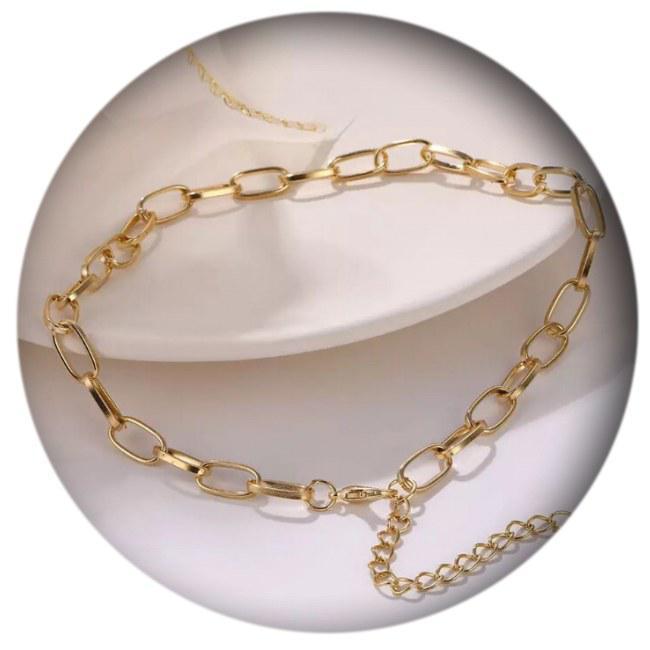 Miniatura Colar Dourado Corrente Fina Entrelaçada