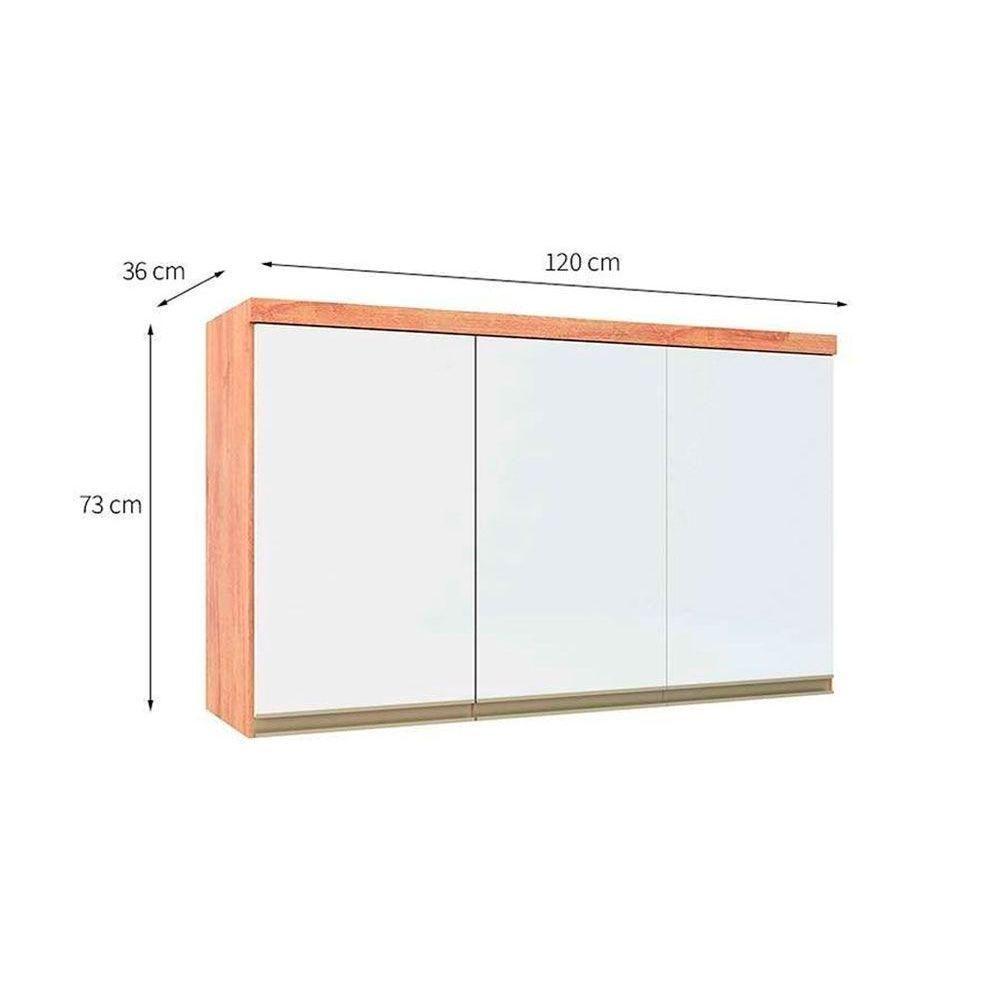 Miniatura Armário De Cozinha Modulado Chardonnay C/ 3 Portas Castanho/branco - Ronipa