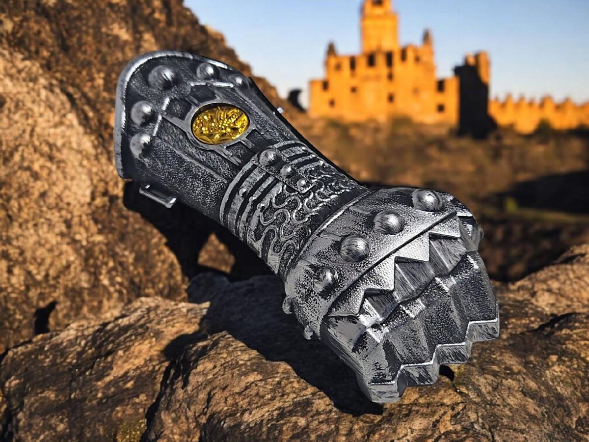 Miniatura Kit 2 Manopla De Combate Luva Escudo Luta Medieval Jr0952