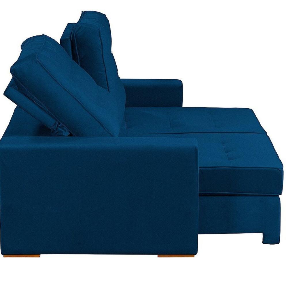 Miniatura Sofá Curitiba Modular 3 Lugares 230cm Retrátil Reclinável Yescasa Azul