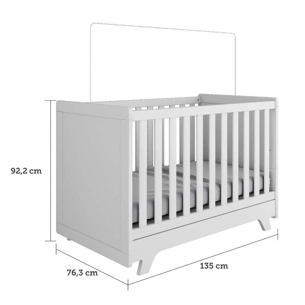 Quarto De Bebê Com Guarda Roupa 4 Portas E 3 Gavetas E Berço Retrô Moveis Peroba Branco Brilho