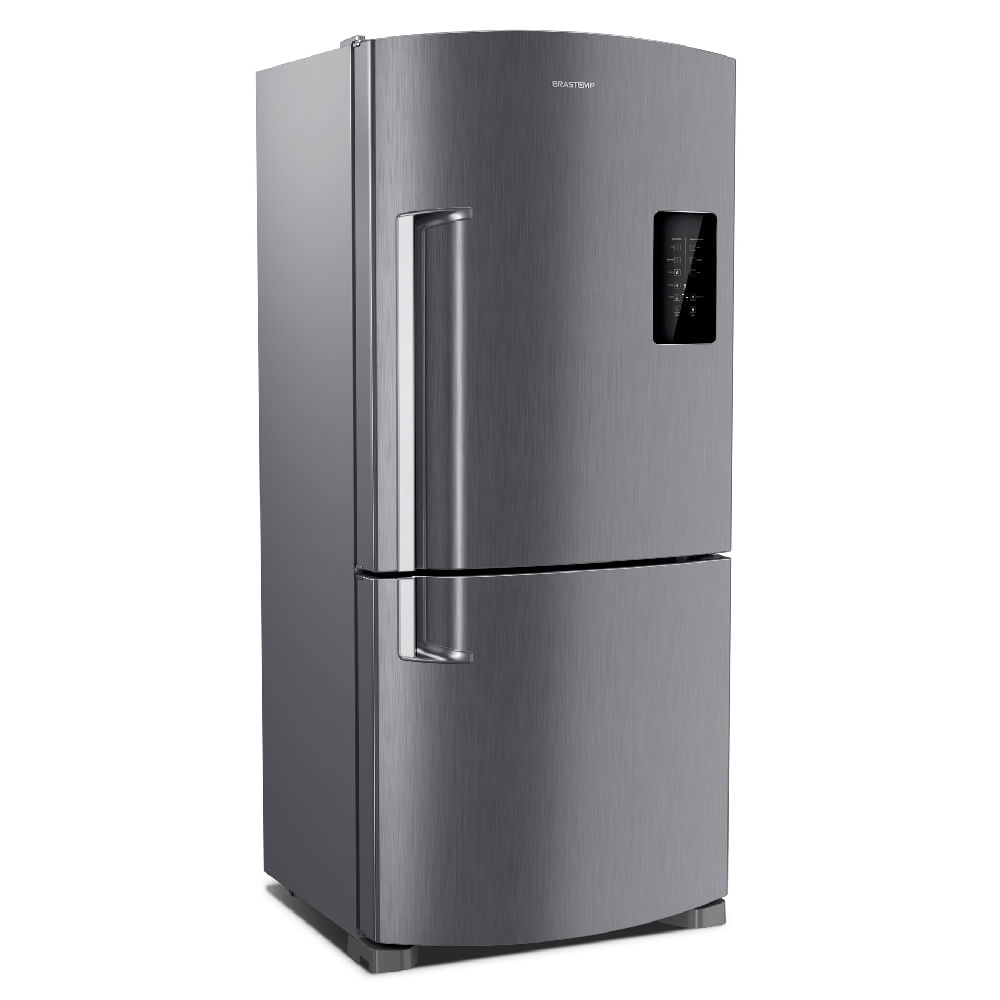 Miniatura Geladeira Brastemp Frost Free Inverse 588 litros cor Inox com Smart Bar BRE85AK 110V