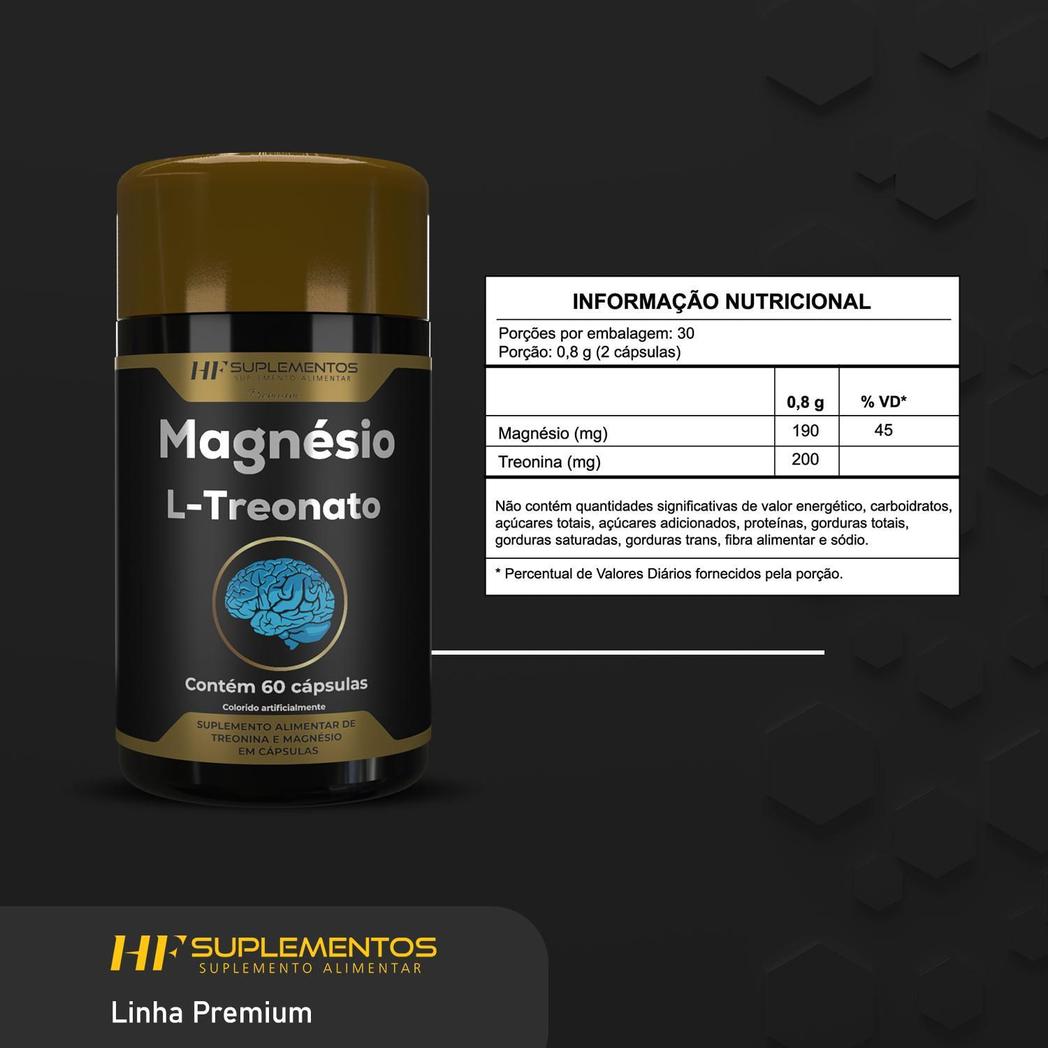 Miniatura 6X Magnesio Treonato 60Caps Hf Suplementos