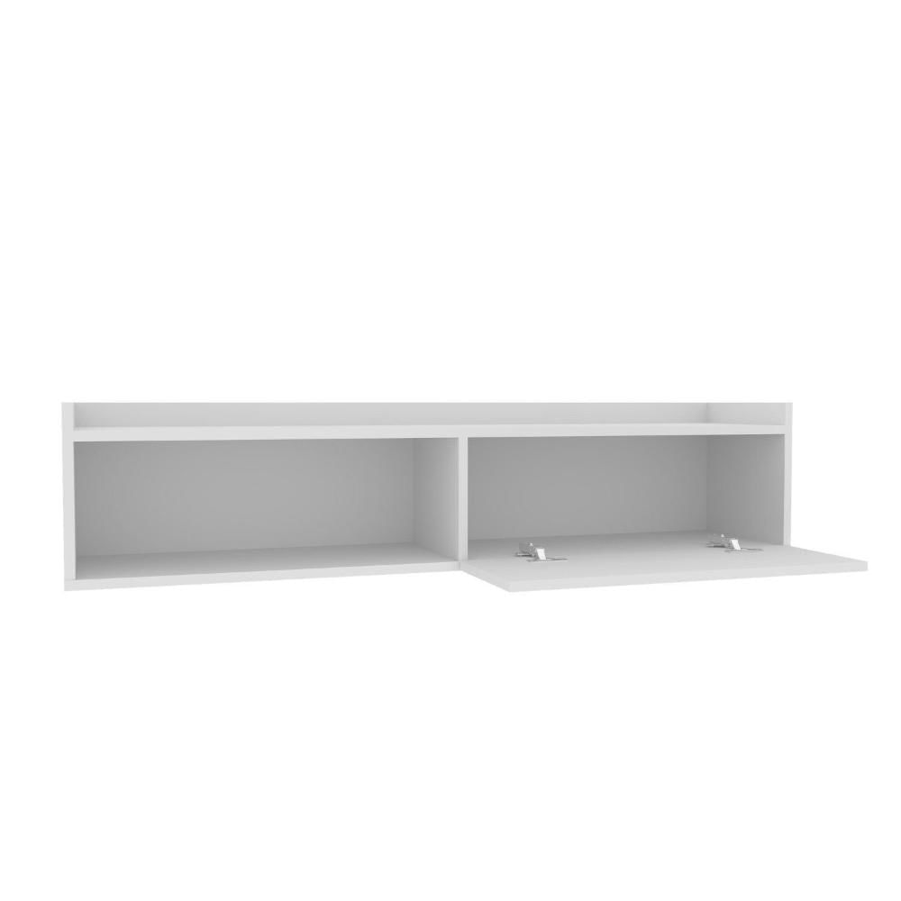 Miniatura Rack Suspenso para Tv até 50 Pol. com 1 Porta e 1 Nicho Atena Branco