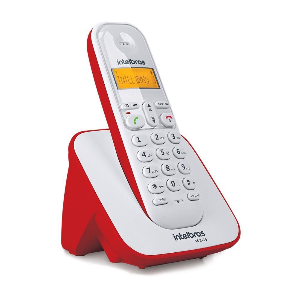 Miniatura Aparelho Telefone Fixo Sem Fio Vermelho Aceita Ate 6 Ramais