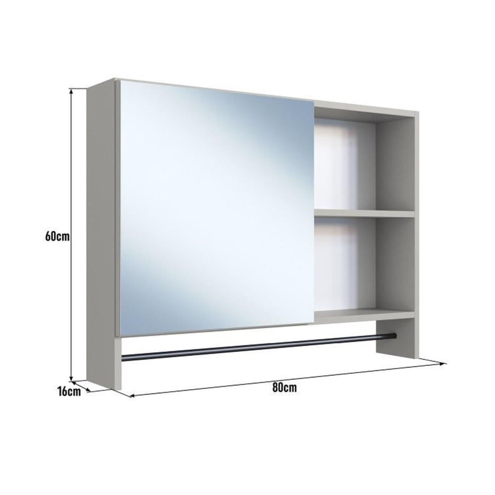 Conjunto para Banheiro Gabinete Suspenso 80cm com Toalheiro Lavatorio e Espelheira Cj8030.20 Arenas