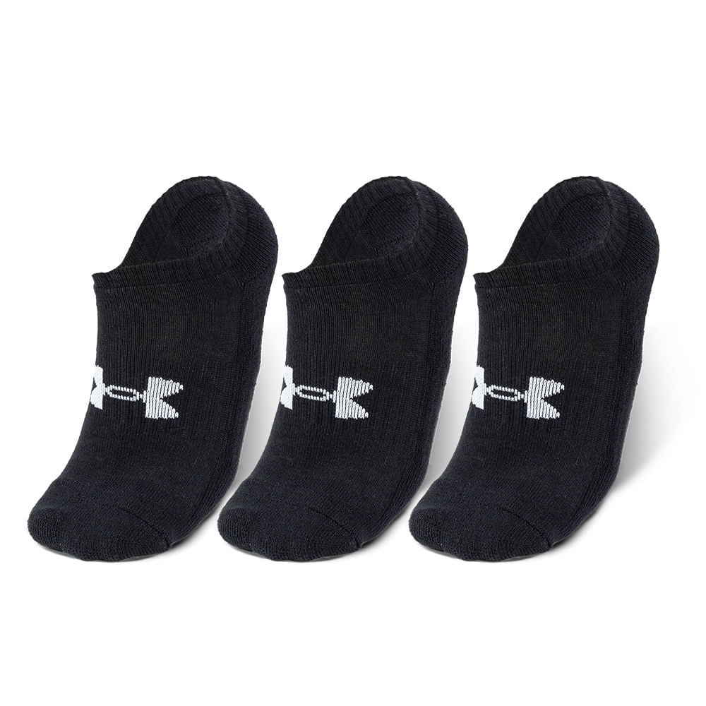 Meia Unissex Under Armour Cotton Invisivel - Pacote com 3 pares