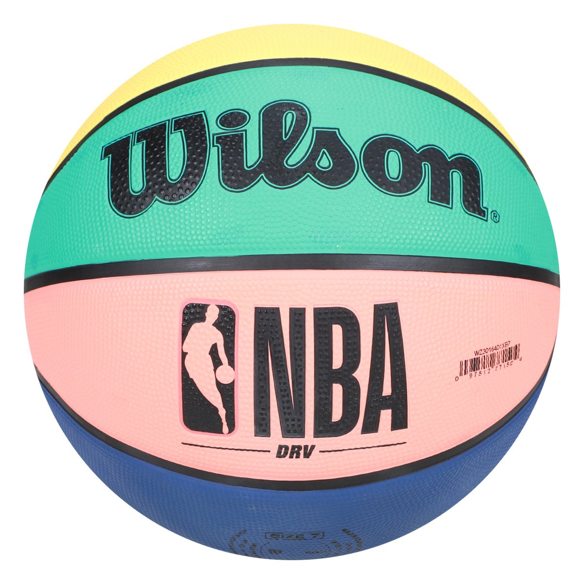 Miniatura Bola Basquete Wilson NBA DRV Bright 7 Verde+Rosa