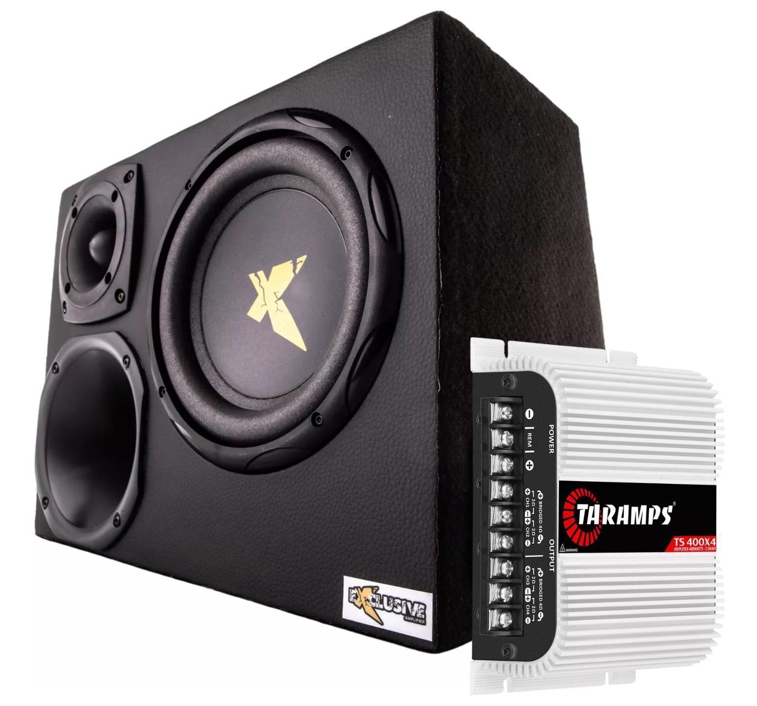 Miniatura Caixa Trio 8 Corneta Tweeter Exclusive Módulo Taramps Ts 400