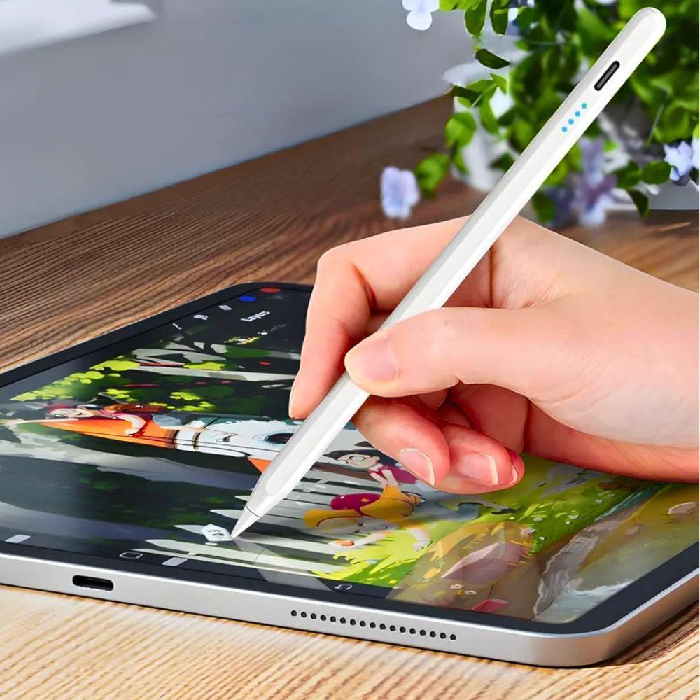 Miniatura Caneta Digital Universal Touchscreen Ponta Fina - Branca