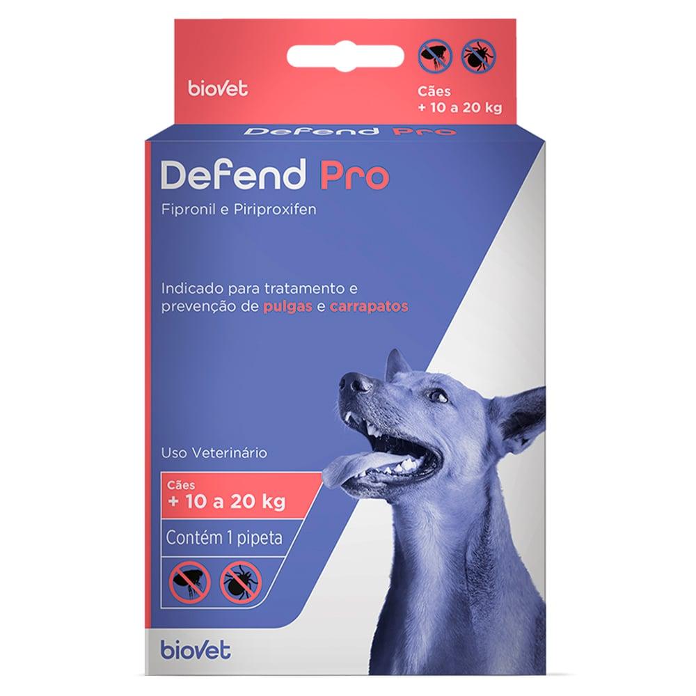 Miniatura Antipulgas e Carrapatos Biovet Defend Pro para Cães de 10 a 20 Kg - 1 Pipeta