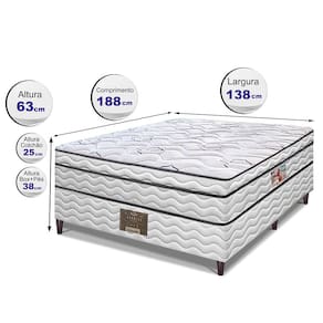 Miniatura Cama Box Casal Cama inBox Moderne Ortopédico com Camada Especial de Espuma D45 63x138x188cm - Branco/Grafite
