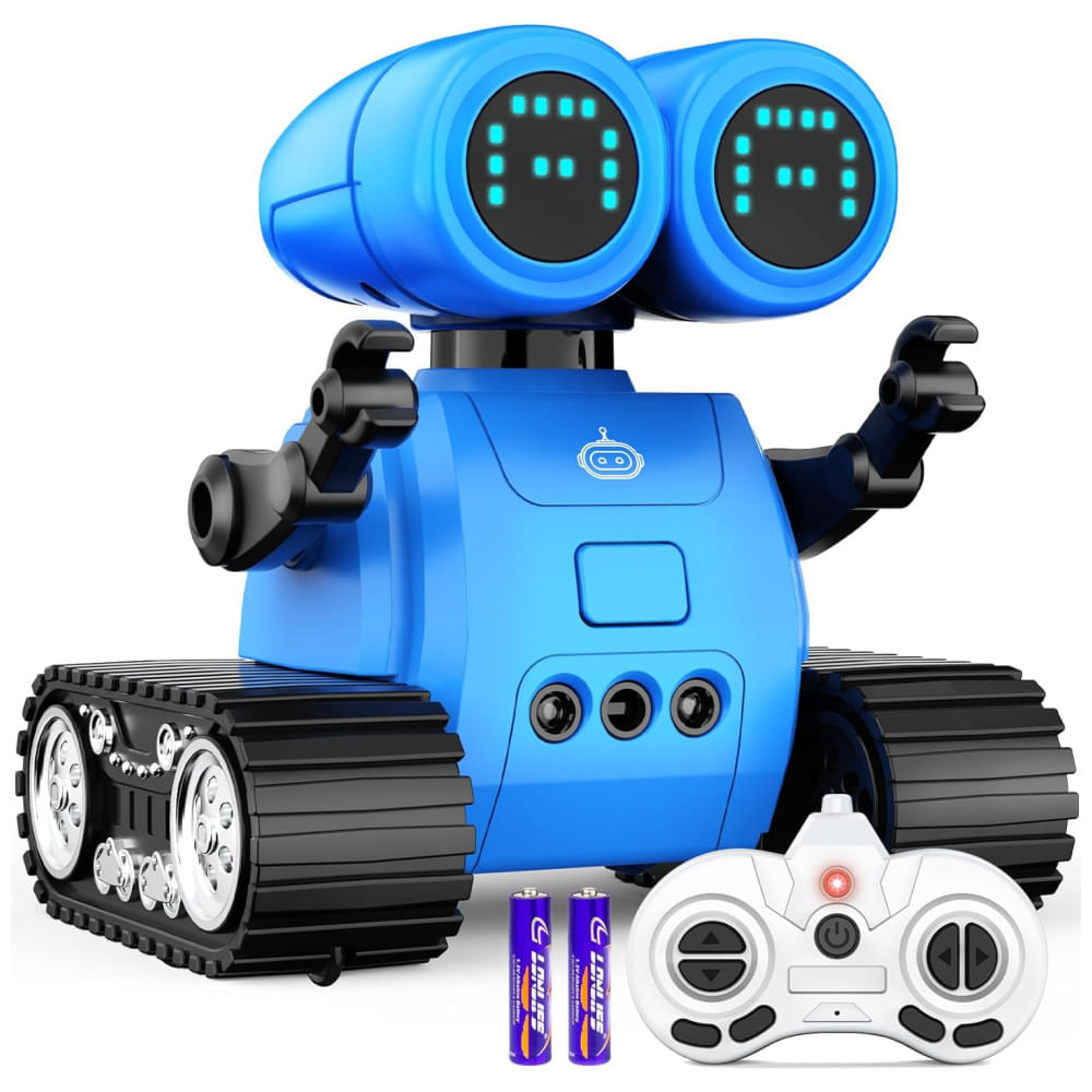 Miniatura Hamourd Robot Toys: Robô Emo com Função Walkie-Talkie, Sensor de Gestos e Luzes LED Multimodo - Brinquedo para Meninos e Meninas