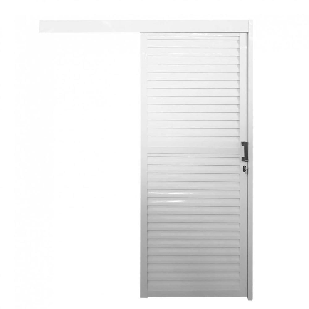 Miniatura Porta de Correr Sobrepor de Alumínio Laminada 215x 70cm MGM Branco