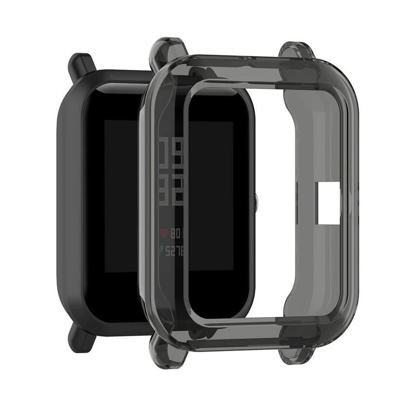 Miniatura Protetor Case Tpu Preto Transprente Para Xiaomi Amazfit Bip