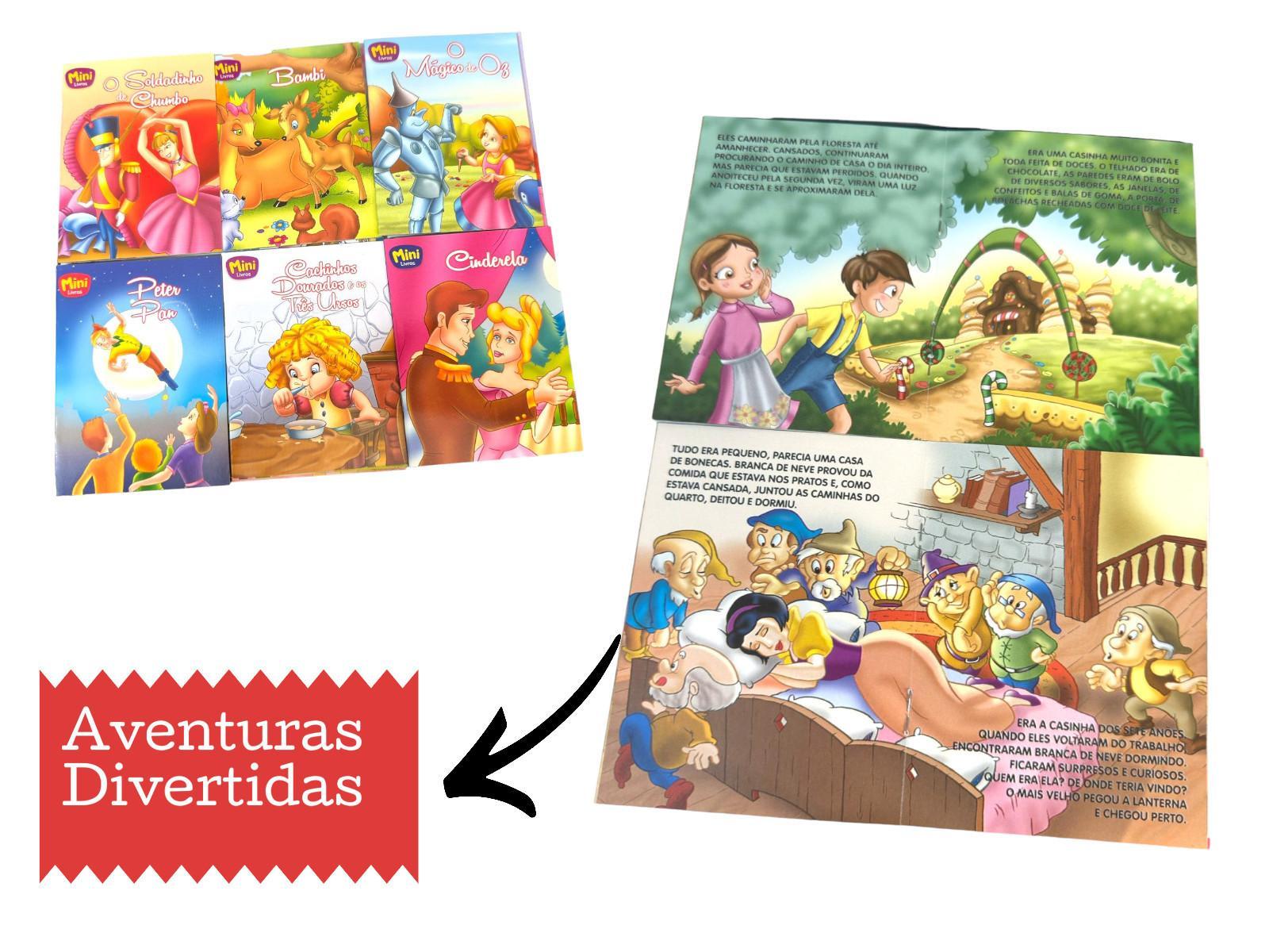 6 Mini Livros Clássicos Da Literatura Infantil Tema Variado