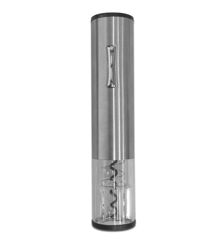 Miniatura Abridor De Vinho Saca-Rolhas Elétrico Automático A Pilhas Inox - Abridor elétrico - Vinho - 1