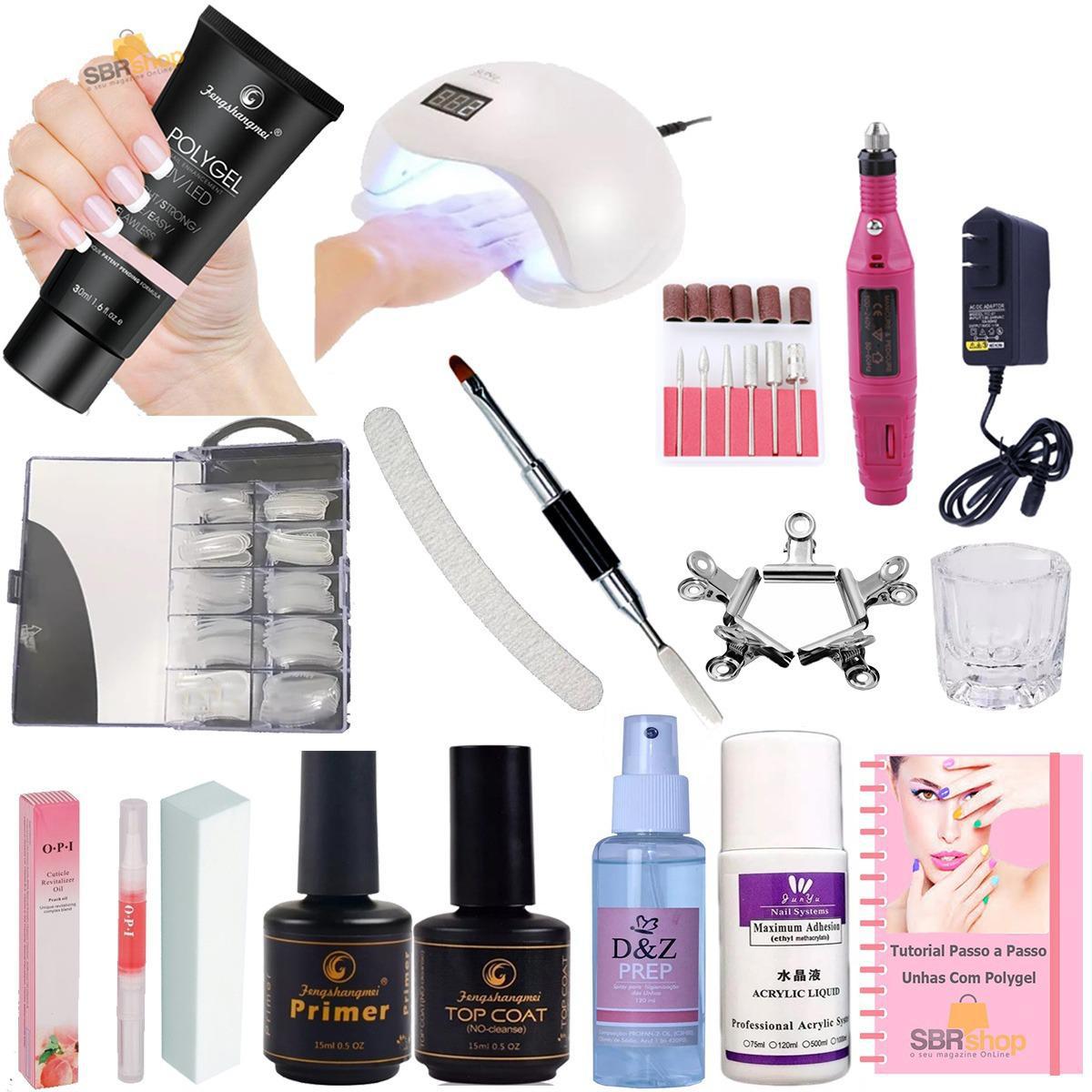 Miniatura Kit Unhas Gel Poligel Polygel Unhas Molde F1 Acrilico rosa - Rosa - 14
