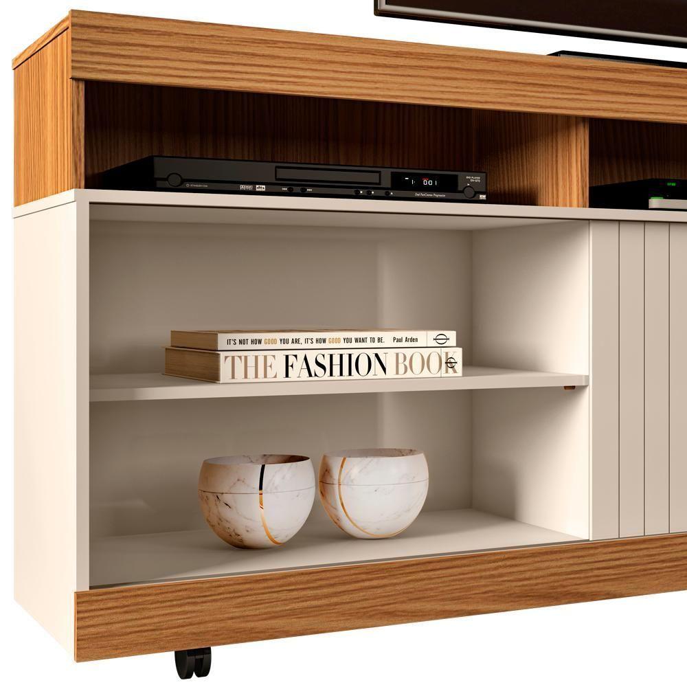 Miniatura Rack Bancada Tv 65 Pol 180 Cm 23163 Carv Eur Creme Dj Moveis Carv Eur Creme
