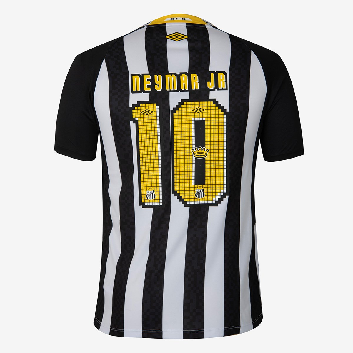 Miniatura Camisa Santos II 25/26 Neymar N° 10 Torcedor Umbro Masculina Preto+Branco - EGG