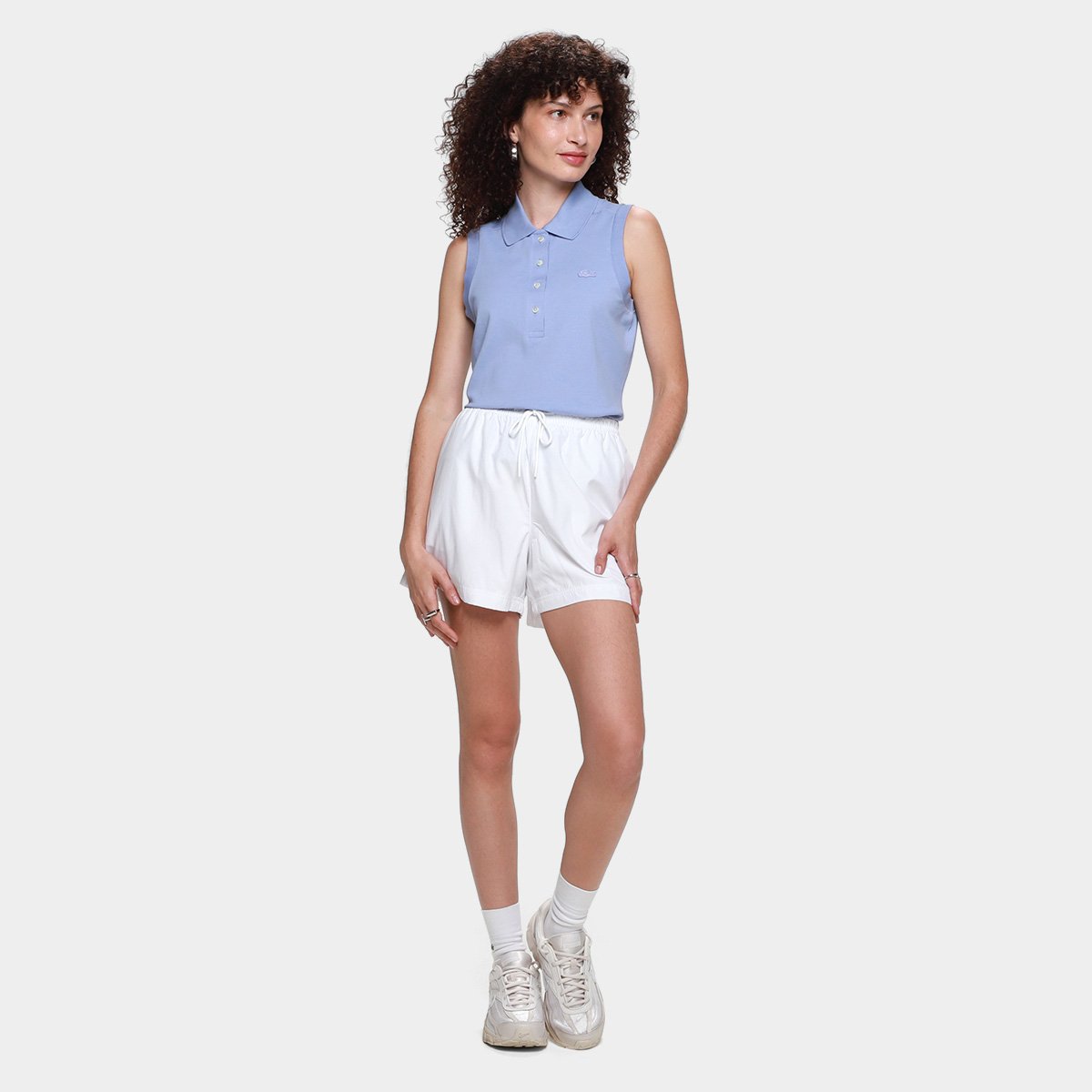 Miniatura Camisa Polo Lacoste Regata Feminina Azul Claro - G