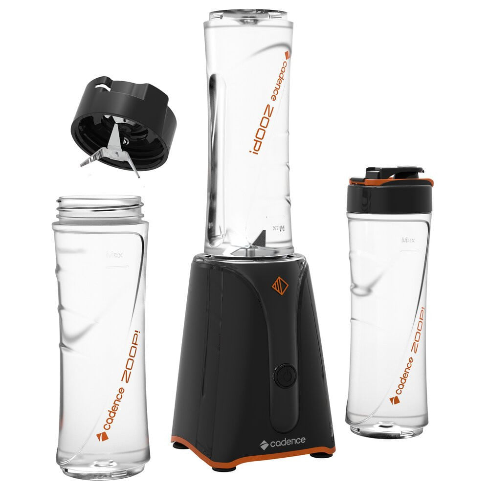Miniatura Liquidificador Blender Zoop com Jarra Dupla 600W Cadence Preto - 110V
